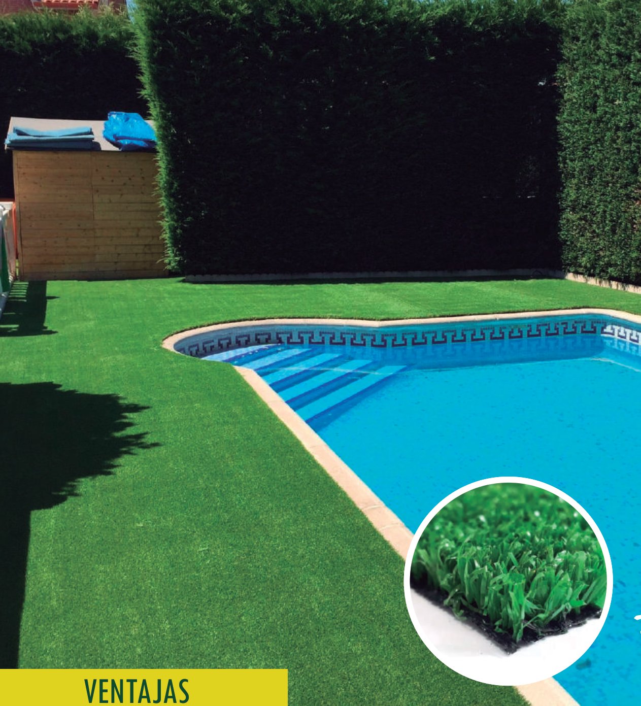 Césped sintético 10mm instalado — Tránsito Liviano Residencial