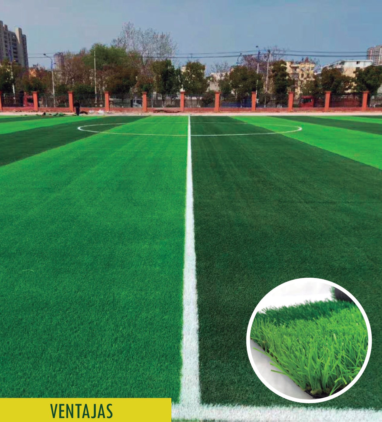 Césped sintético 50mm instalado — Canchas de Fútbol Profesionales