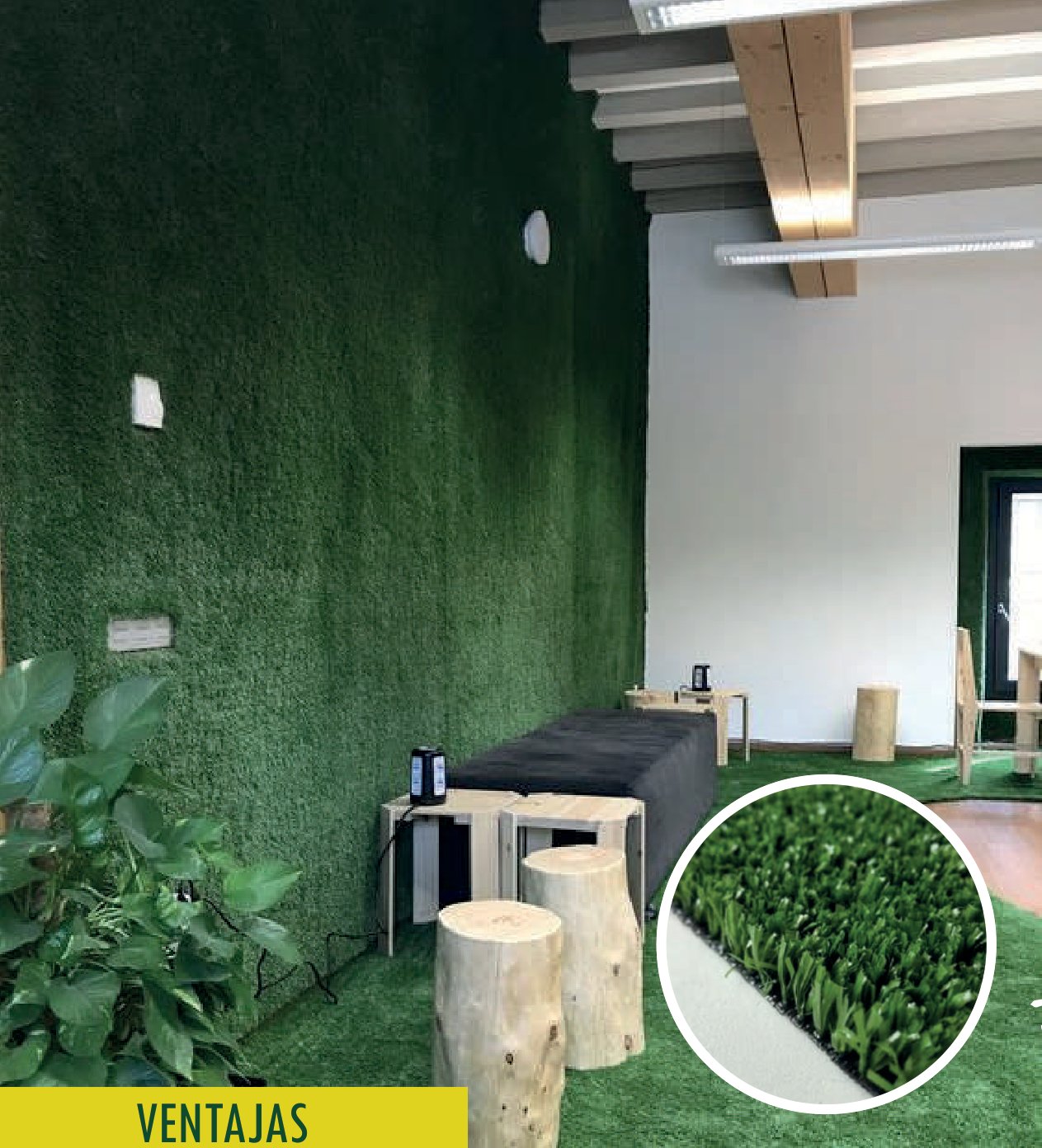 Césped sintético 8mm instalado — Tránsito Liviano Residencial