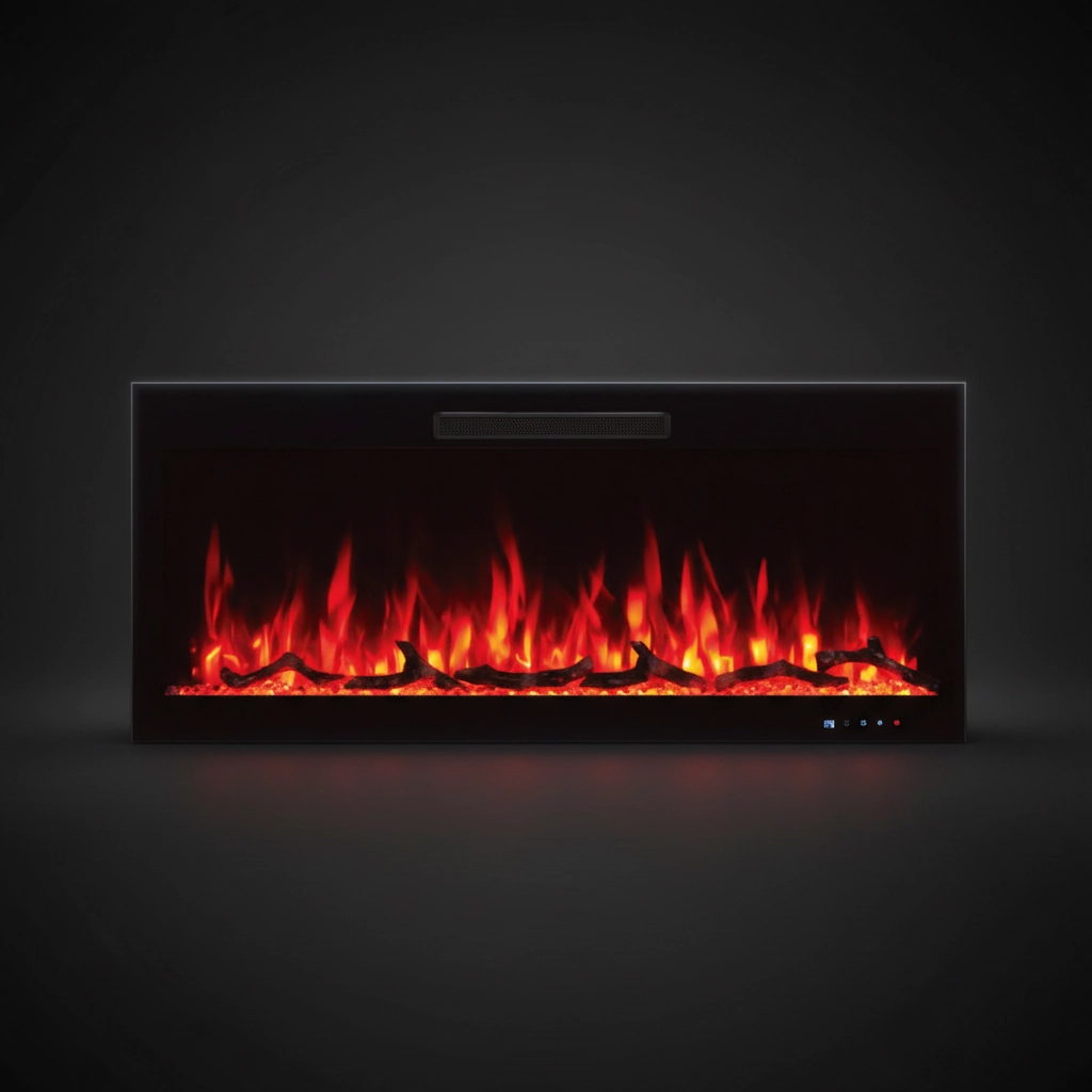 Chimenea eléctrica 42" Slim Leños y Cristales