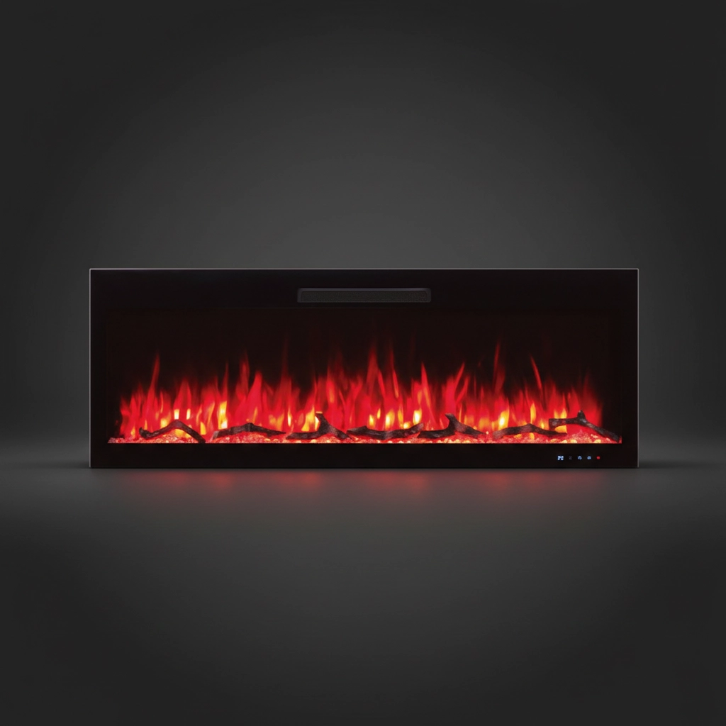 Chimenea eléctrica 50" Slim Leños y Cristales