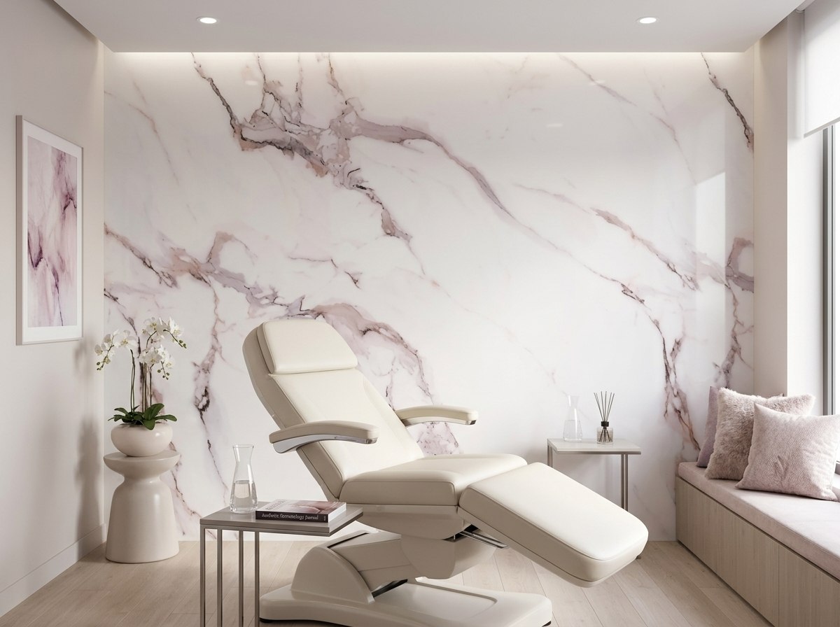 Panel tipo mármol Gray Marble instalado — ejemplo de uso