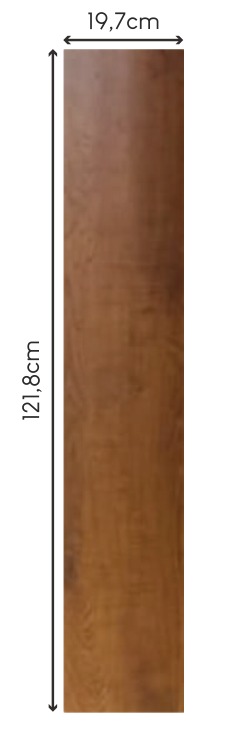 Tabla completa del piso HDF Nogal — 121.8cm × 19.7cm