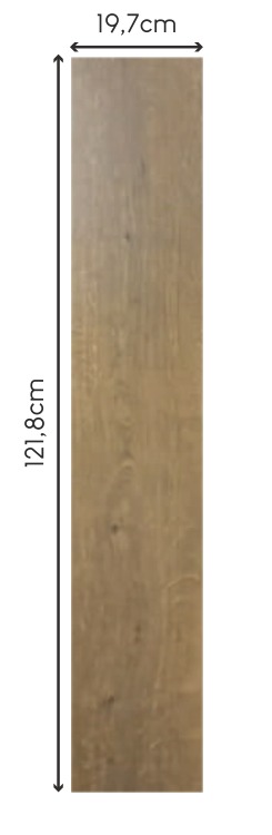 Tabla completa del piso HDF Hardvest Oak — 121.8cm × 19.7cm