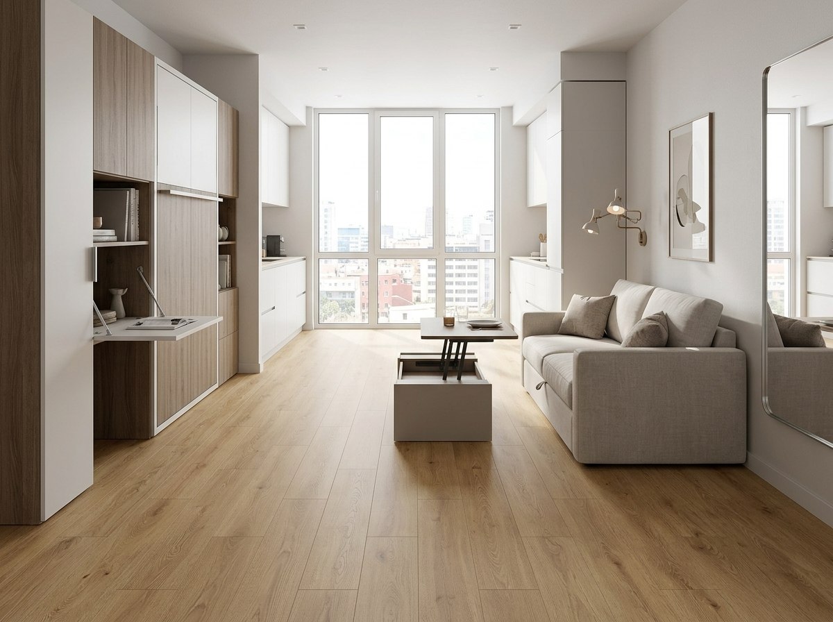 Piso HDF Roble Brown instalado — ejemplo de uso