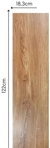 Tabla completa del piso SPC Walnut — 122cm × 18.3cm