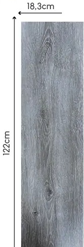 Tabla completa del piso SPC Dark Gray — 122cm × 18.3cm