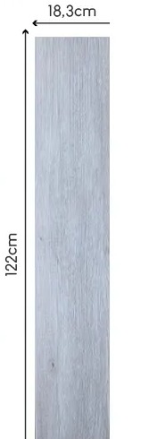 Tabla completa del piso SPC Gris — 122cm × 18.3cm