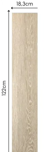 Tabla completa del piso SPC Roble Brown — 122cm × 18.3cm
