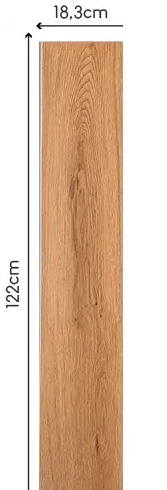 Tabla completa del piso SPC Haya — 122cm × 18.3cm