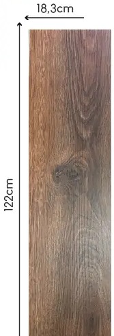 Tabla completa del piso SPC Hardvest Oak — 122cm × 18.3cm
