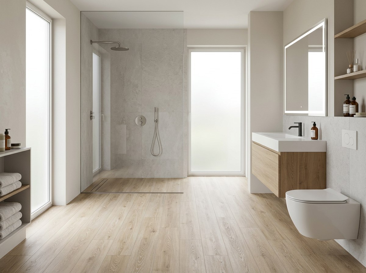 Piso SPC Roble Brown instalado — ejemplo de uso