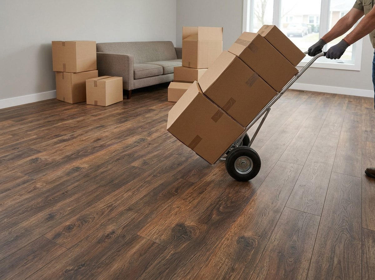 Piso SPC Hardvest Oak instalado — ejemplo de uso